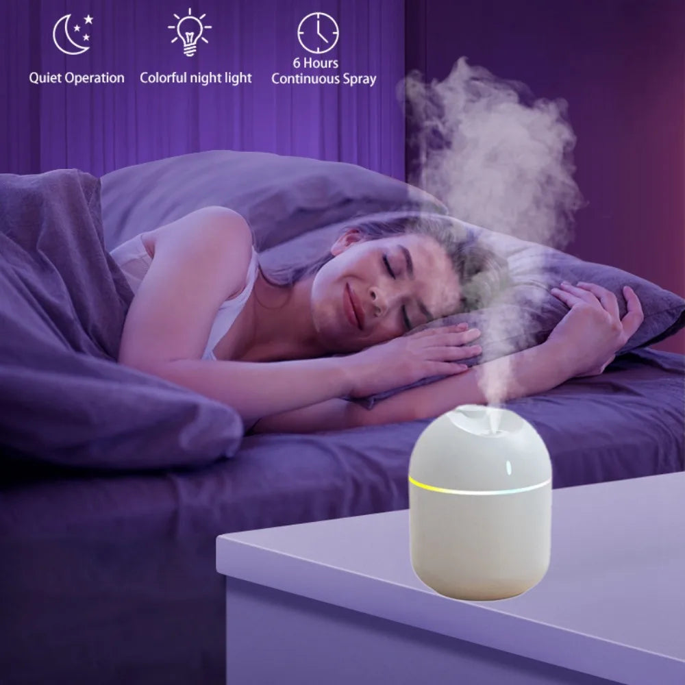 Transform Your Space with the 270ML Cool Mist Aroma Diffuser & Humidifier - USB Powered with LED Night Light and Safety Features for Home and Office