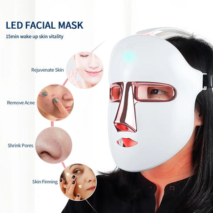 Revitalize Your Skin with the Wireless 7-Color LED Face Mask - Anti-Aging, Acne Repair & Rejuvenation!