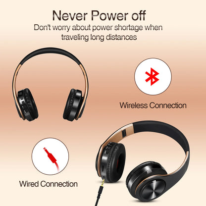 Stylish Gold Wireless Bluetooth Headphones with Built-In MIC - Perfect Gift for Men, Compatible with Android and iOS Devices