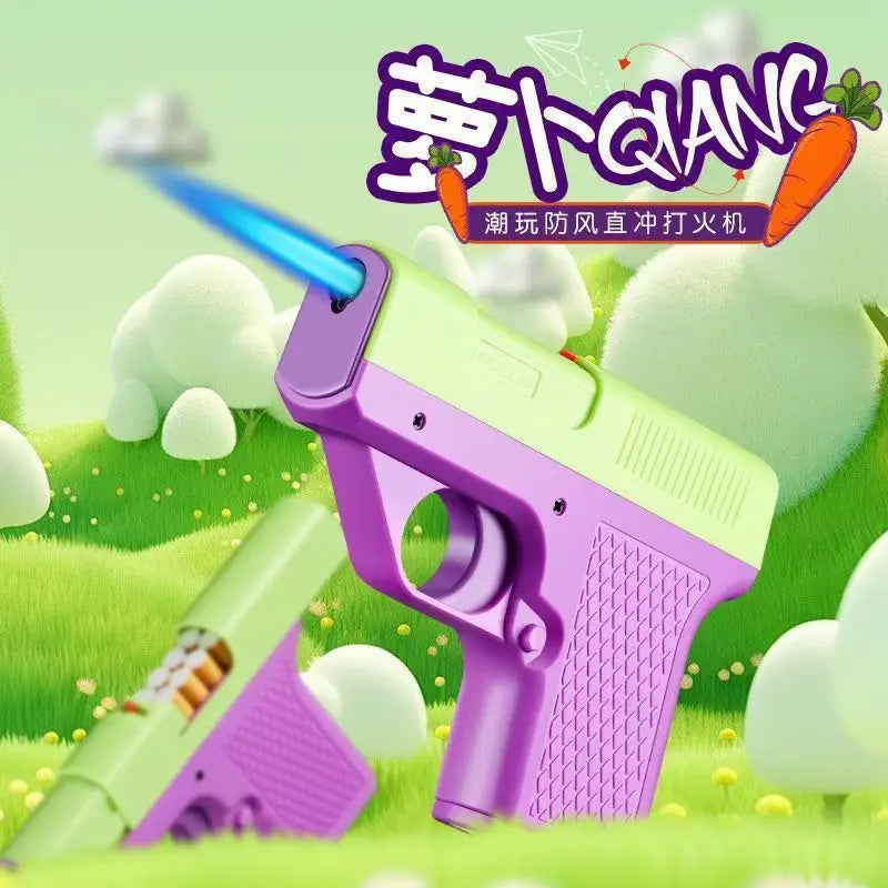 Introducing the 2024 Clip Gun Butane Gas Lighter - A Stylish Windproof Jet Flame Cigarette Holder for Men (No Gas Included)