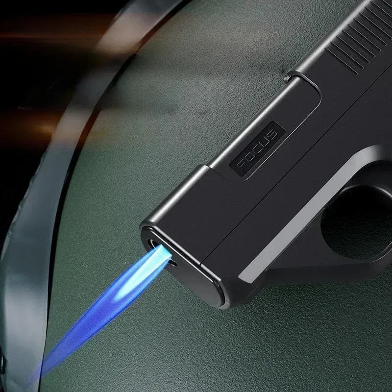 Introducing the 2024 Clip Gun Butane Gas Lighter - A Stylish Windproof Jet Flame Cigarette Holder for Men (No Gas Included)