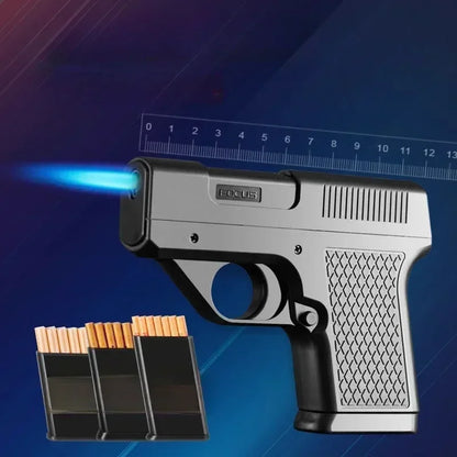 Introducing the 2024 Clip Gun Butane Gas Lighter - A Stylish Windproof Jet Flame Cigarette Holder for Men (No Gas Included)