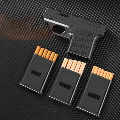 Introducing the 2024 Clip Gun Butane Gas Lighter - A Stylish Windproof Jet Flame Cigarette Holder for Men (No Gas Included)