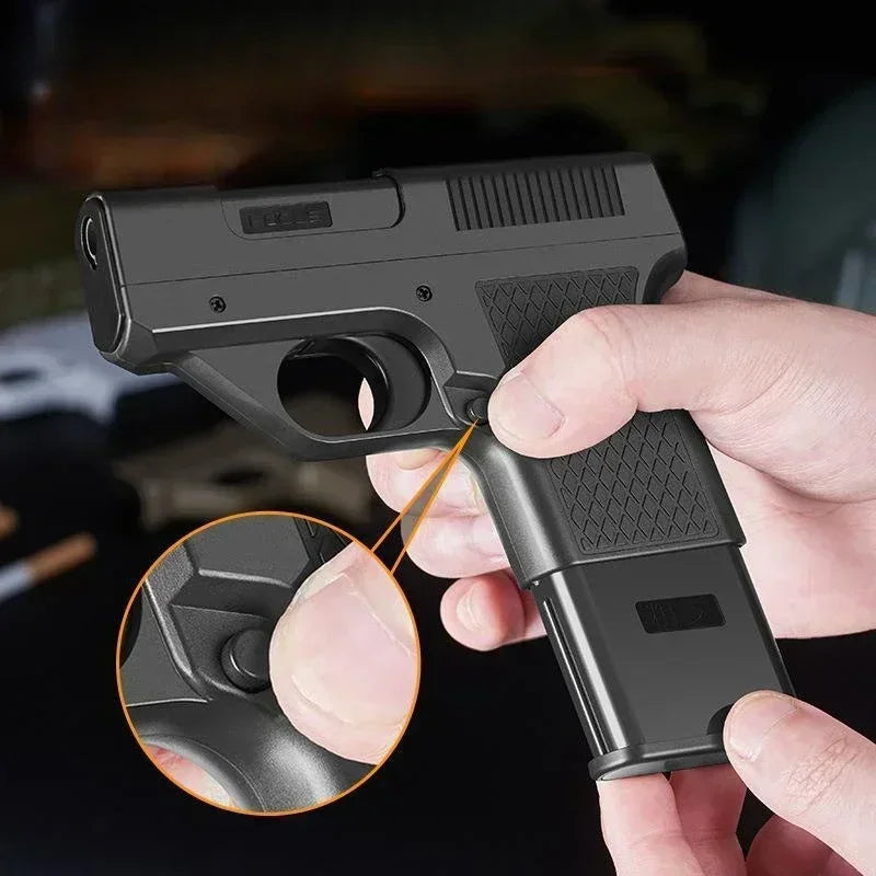 Introducing the 2024 Clip Gun Butane Gas Lighter - A Stylish Windproof Jet Flame Cigarette Holder for Men (No Gas Included)
