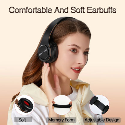 Stylish Gold Wireless Bluetooth Headphones with Built-In MIC - Perfect Gift for Men, Compatible with Android and iOS Devices