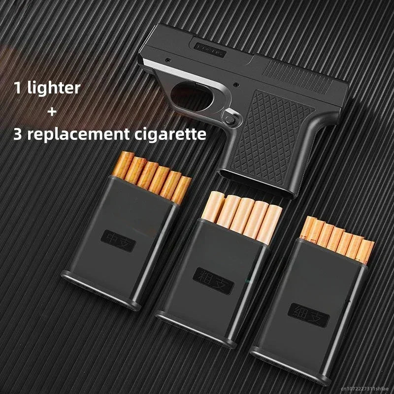Introducing the 2024 Clip Gun Butane Gas Lighter - A Stylish Windproof Jet Flame Cigarette Holder for Men (No Gas Included)