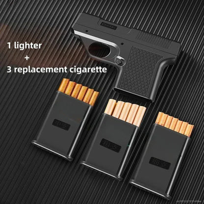 Introducing the 2024 Clip Gun Butane Gas Lighter - A Stylish Windproof Jet Flame Cigarette Holder for Men (No Gas Included)